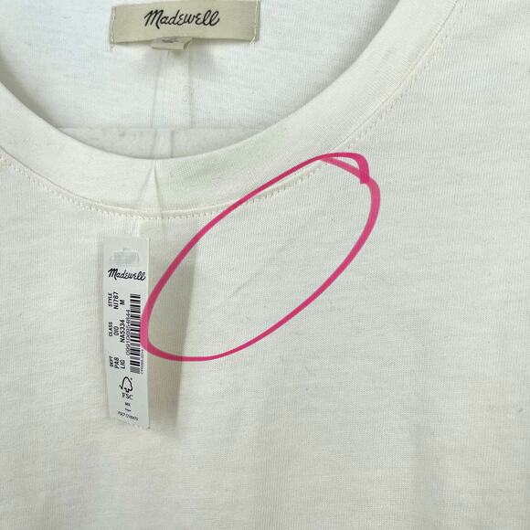 Madewell Side Cinch Muscle Tee in Lighthouse Cream White Medium - Picture 5 of 8